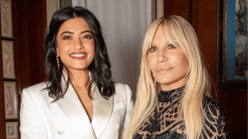 Rashmika Mandanna at Versace after party with Donatella Versace.