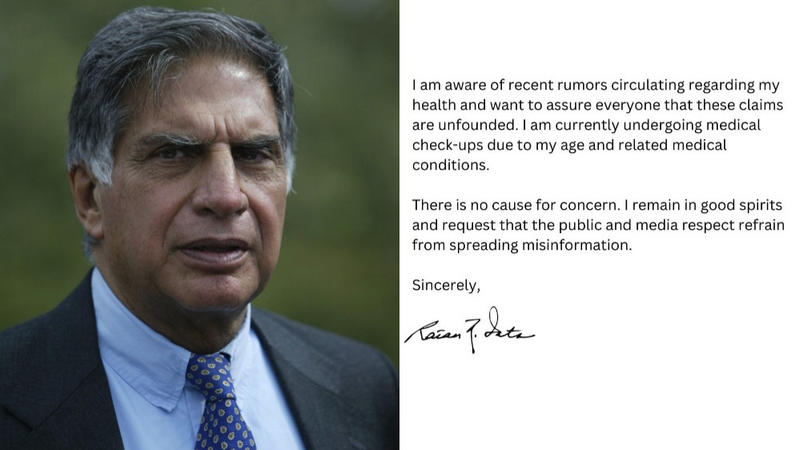 Ratan Tata issues clarification after reports of critical health