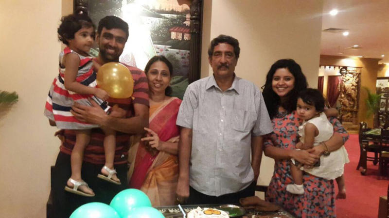 Ravichandran Ashwin with his family