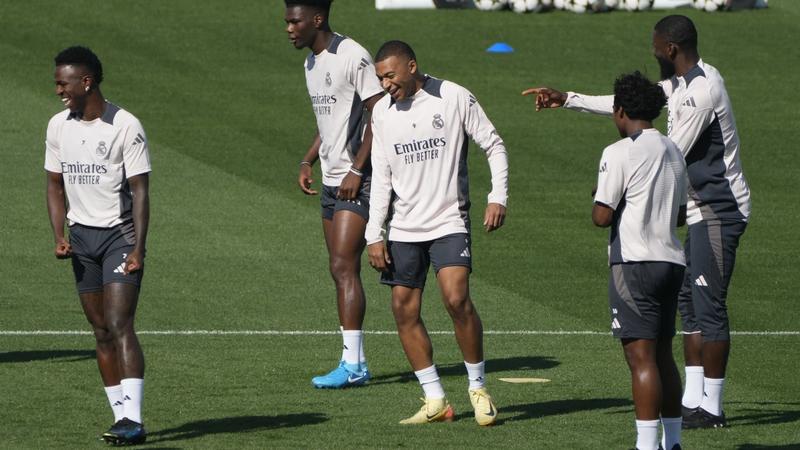 Real Madrid players in training