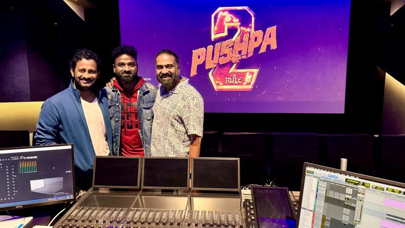 Resul Pookutty with Devi Prasad working on Pushpa 2.