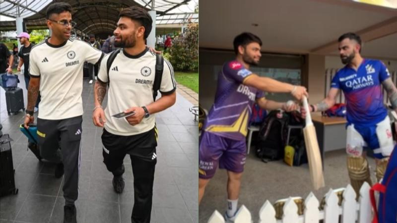 Rinku Singh with Suryakumar Yadav and Virat Kohli