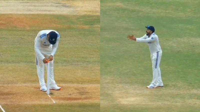 Rohit Sharma does the bail swap during IND vs BAN Test