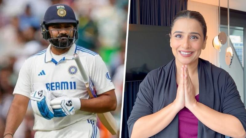 Rohit Sharma (L), Vidya Balan (R)