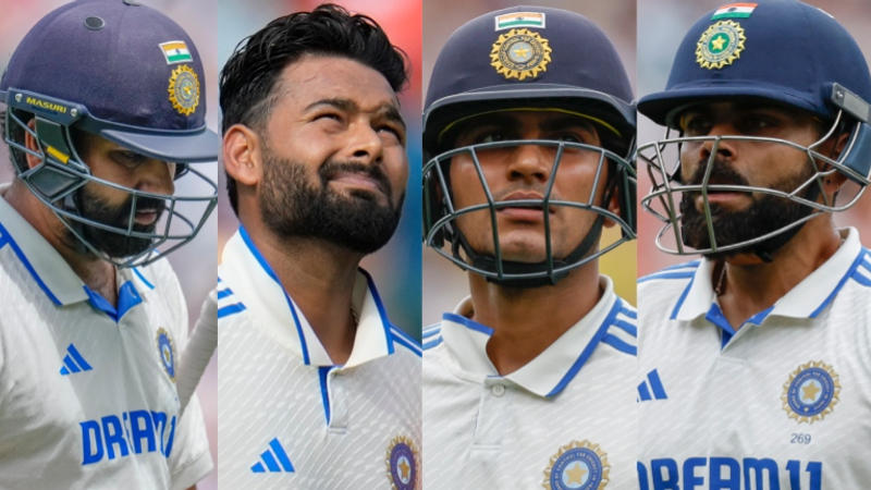 Rohit Sharma, Rishabh Pant, Shubman Gill and Virat Kohli during the Border-Gavaskar Trophy series