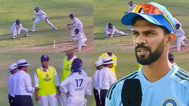 ruckus over catch in ranji trophy match ruturaj gaikwad angry at umpire and fielders 