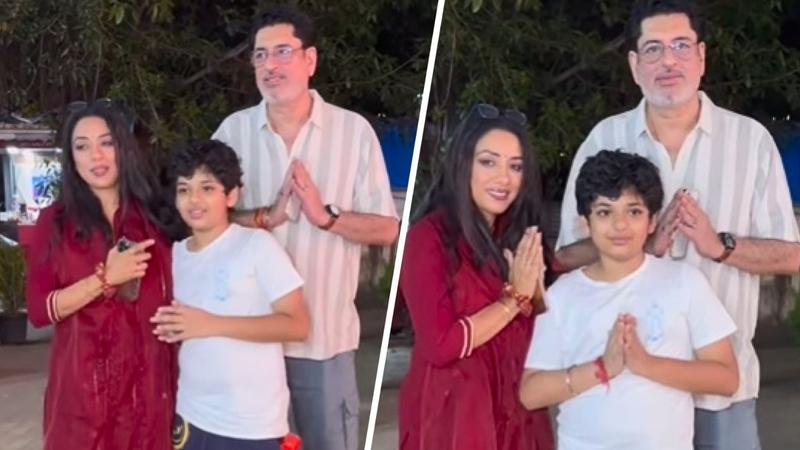 Rupali Ganguly with her husband and son spotted in the city 