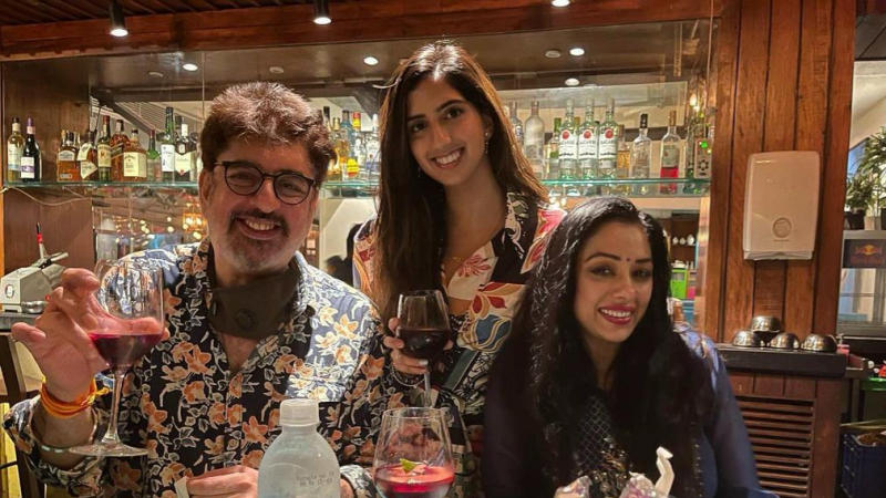 Rupali Ganguly with her husband Ashwin Verma and his daughter Esha Verma