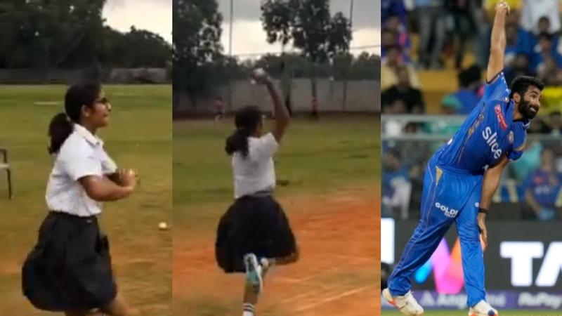 School Girl Emulates Jasprit Bumrah's action