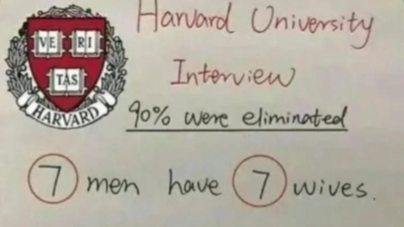 Harvard Brain Teaser Puzzle Viral Post