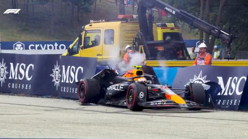 Sergio Perez crashes out in Hungarian GP Q1