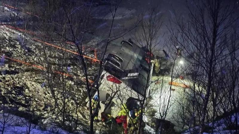 Several casualties reported after passenger bus crashed in Norway's Hadsel