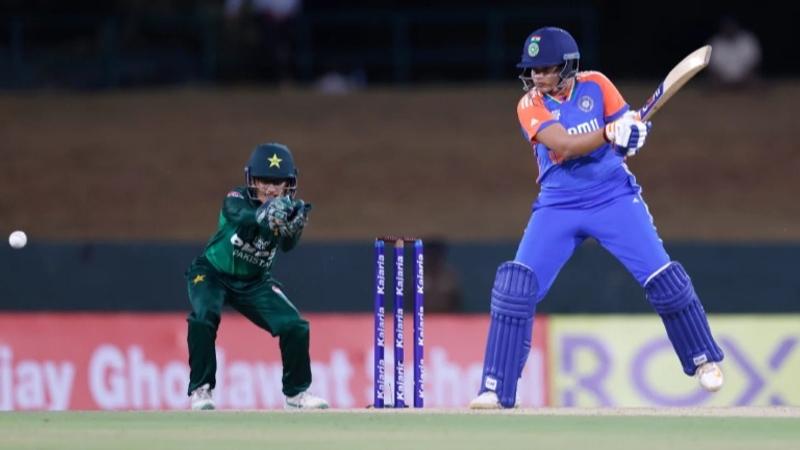 Shafali Verma plays a shot in Women's Asia Cup 2024