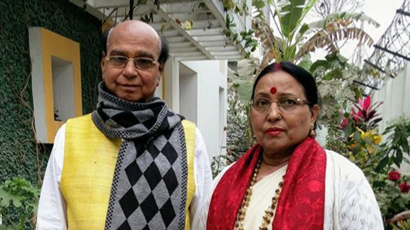 Sharda Sinha with her husband Brij Kishore