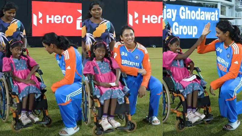 smriti mandhana gifted a mobile phone to a young fan in sri lanka