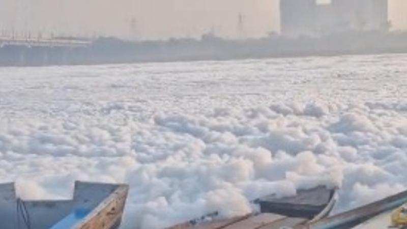 Snow in Delhi? Visuals of Yamuna Lathered With Foam  Ahead of Chatth 2024 Go Viral 