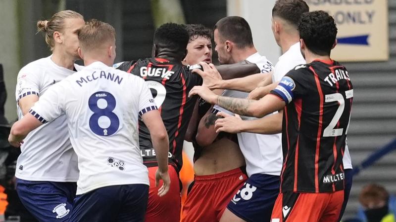 Soccer player in England’s second division suspended for biting opponent during ill-tempered game