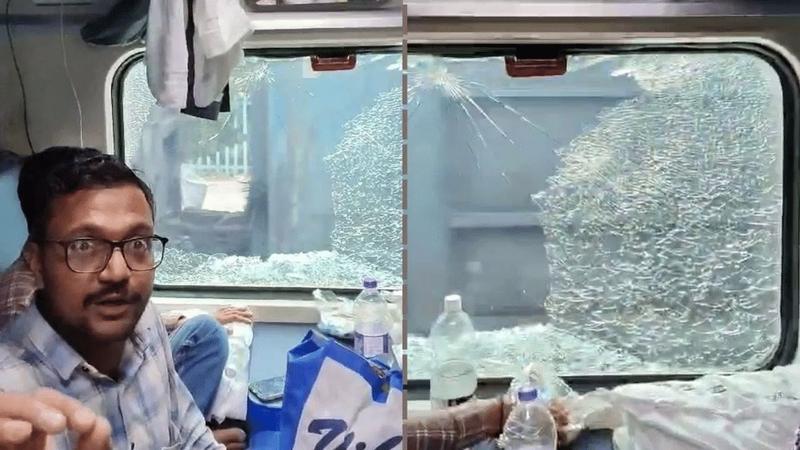 Stone Pelting On Train Bound For Maha Kumbh: Passengers Share Videos Of Broken Glass