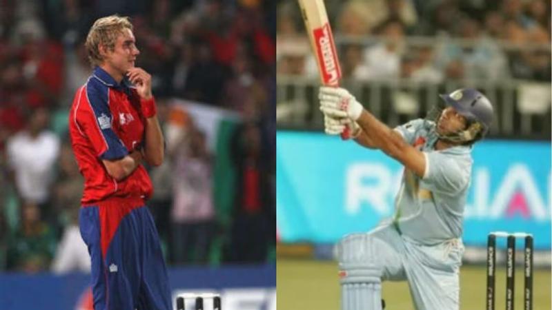 Stuart Broad and Yuvraj Singh