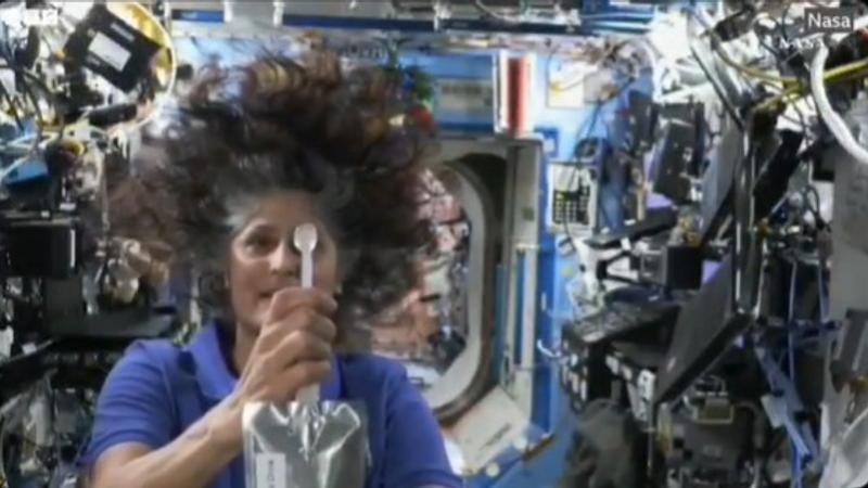 Sunita Williams Shows How Astronauts Drink in Space