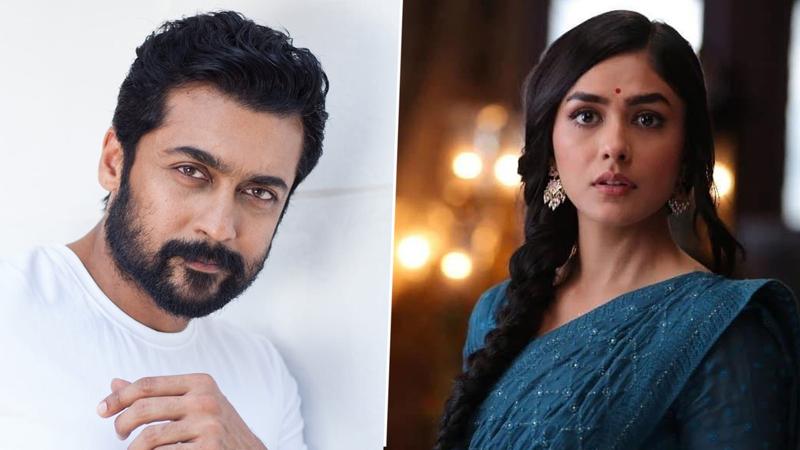 Suriya (L), Mrunal Thakur (R)