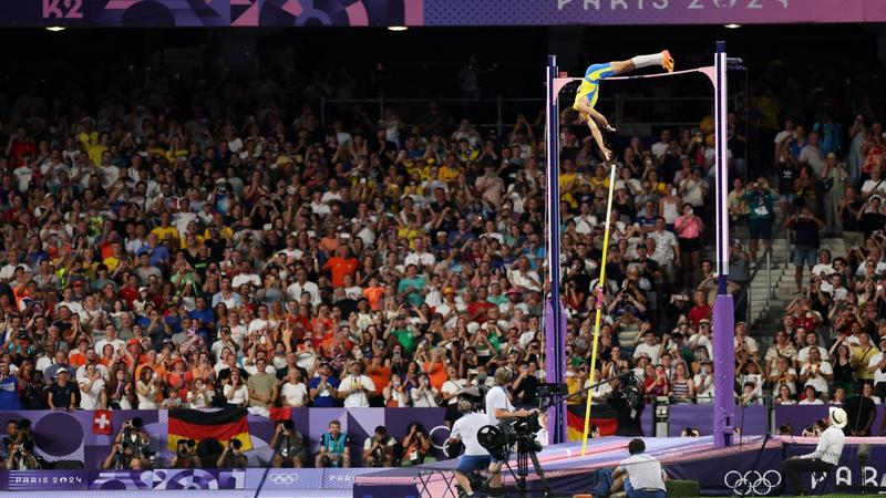 Sweden's Armand Duplantis breaks the men's pole vault world record for the 9th time