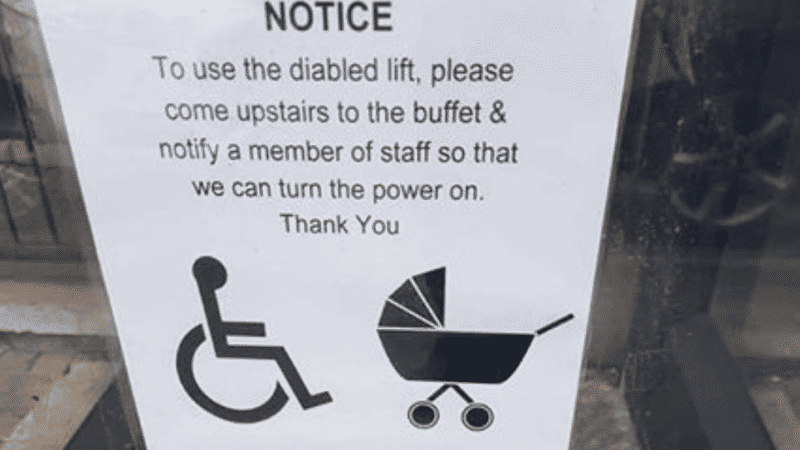 ‘To Use The Disabled Lift, Please Come Up’:Social Media Reacts To Baffling Note About Disabled Lift