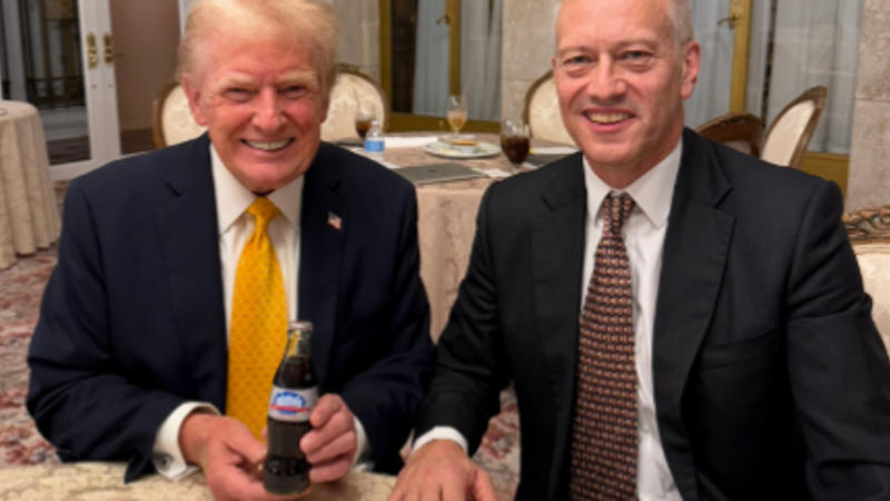 US President-elect Donald Trump with Coca-Cola CEO Jamesh Quincey