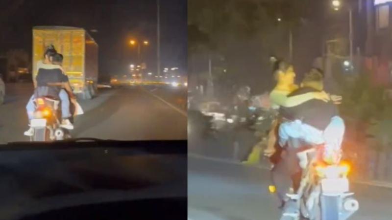 Viral Video of Romance on Bike 