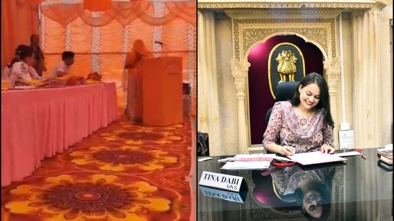 Viral Video: Woman Sarpanch's Fluent English Speech Leaves IAS Tina Dabi Awestruck at Rajasthan