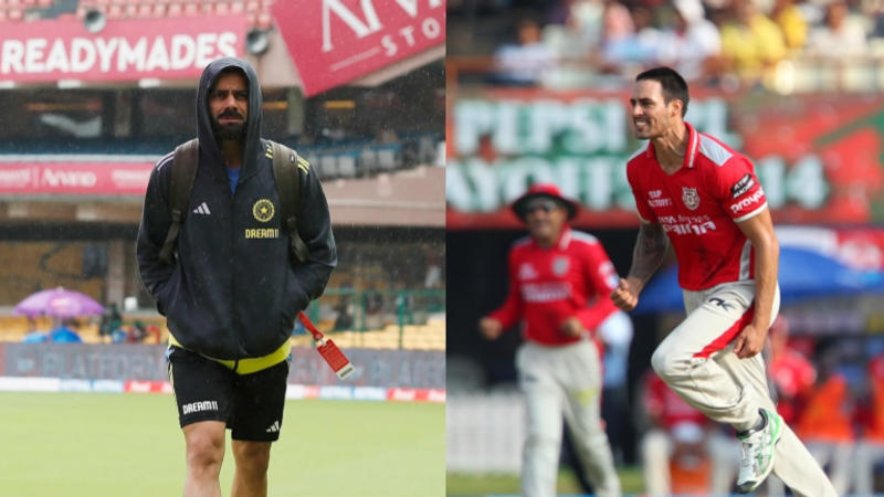 Virat Kohli and Mitchell Johnson