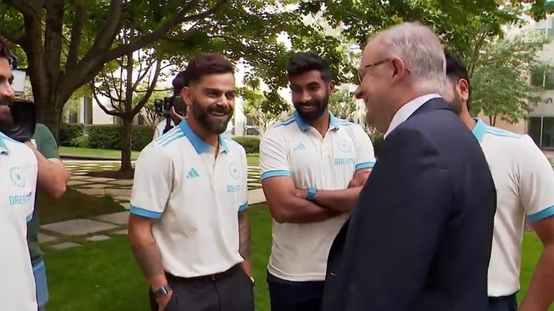 Virat Kohli having a chat with Australian PM