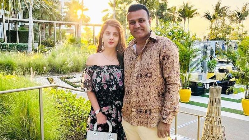 Virender Sehwag and Aarti Ahlawat 