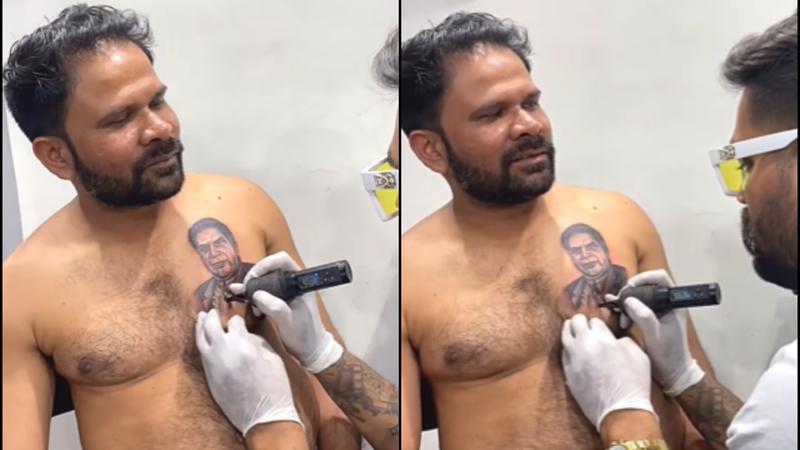 ‘Want to Be Like Him’: Man Tattoos Ratan Tata’s Face on Chest in a Viral Video