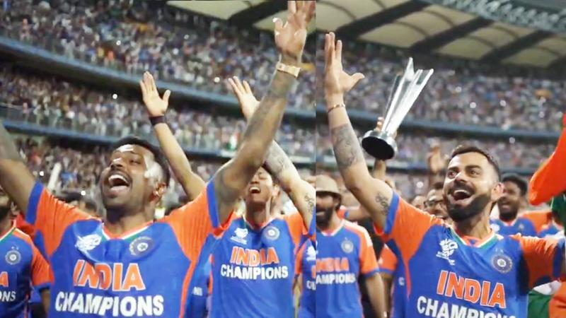 Team India In Wankhede Stadium Singing Vande Matram Song