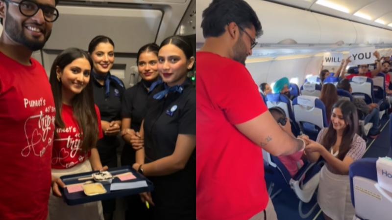 Woman Proposes boyfriend on Indigo flight, viral video