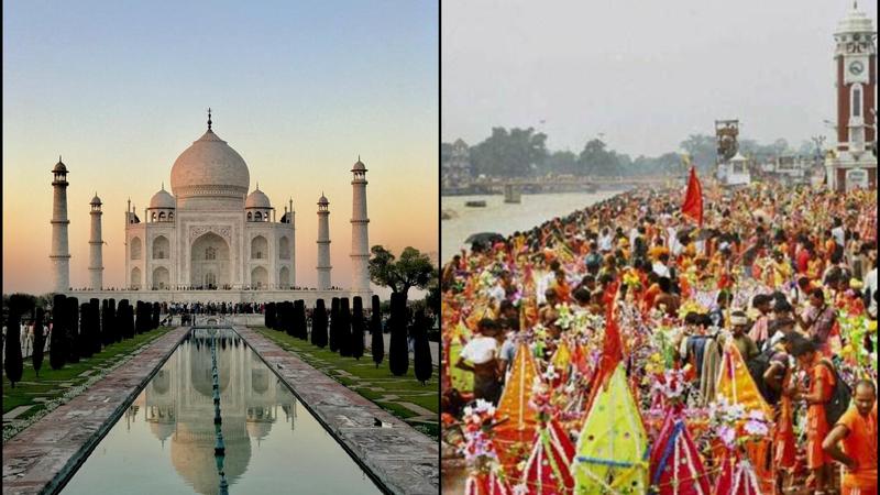 Woman Reaches Taj Mahal with Kanwar, Tries to Offer 'Gangajal'