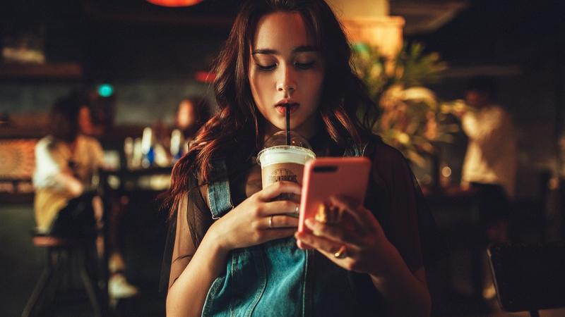 Woman using Phone