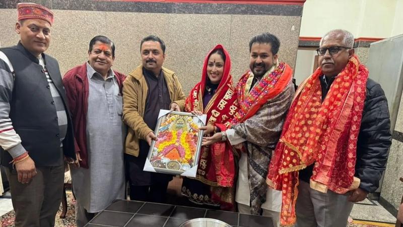 Yami Gautam at a temple in Una