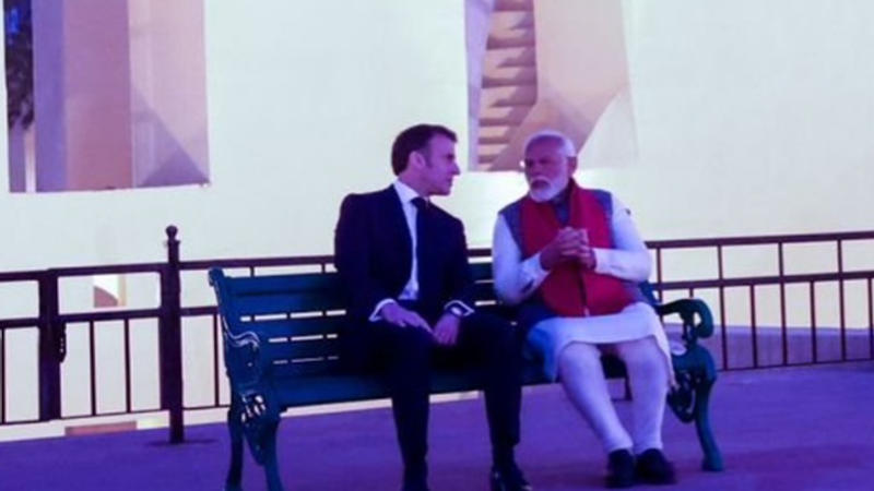 PM Modi with France President Emmanuel Macron