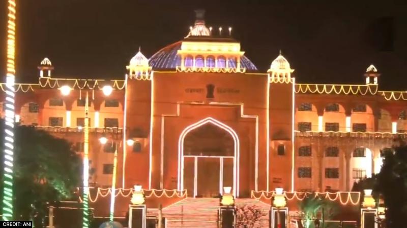 Buildings bathed in tricolor light on Republic Day