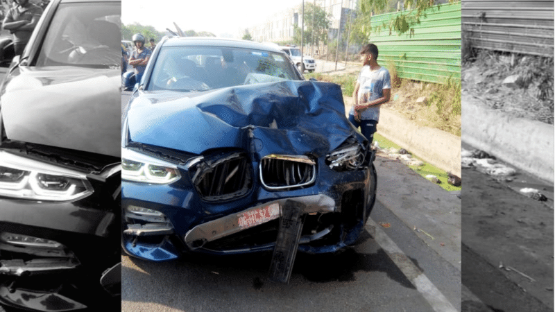 BMW collides with e-rickshaw