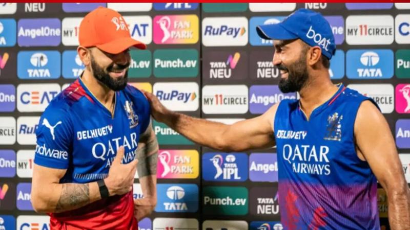 Dinesh karthik give orange cap to virat kohli 