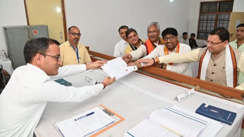 BJP candidate filed nomination, CM Dhami