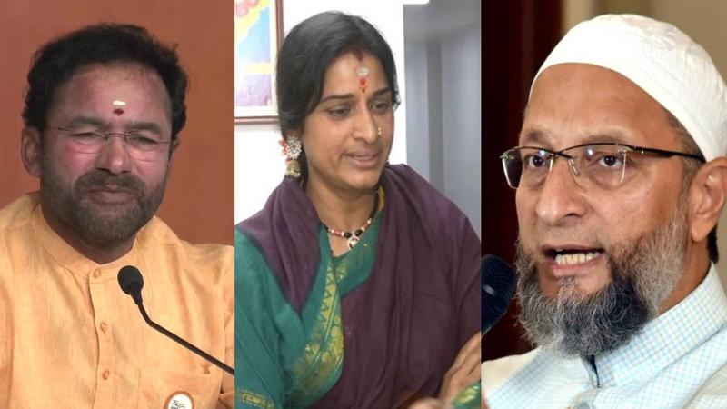 G kishan reddy, madhavi latha, Asaduddin Owaisi