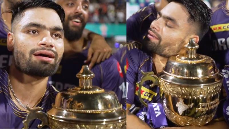 rinku singh bows down at Gautam Gambhir feet promise to lift world cup trophy