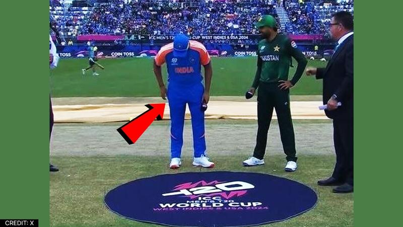 Rohit Sharma forgot he had the toss coin inside his pocket