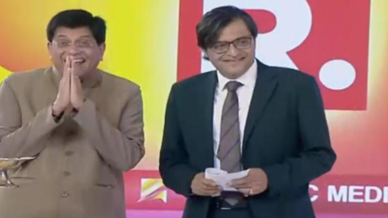 piyush goyal praises arnab goswami