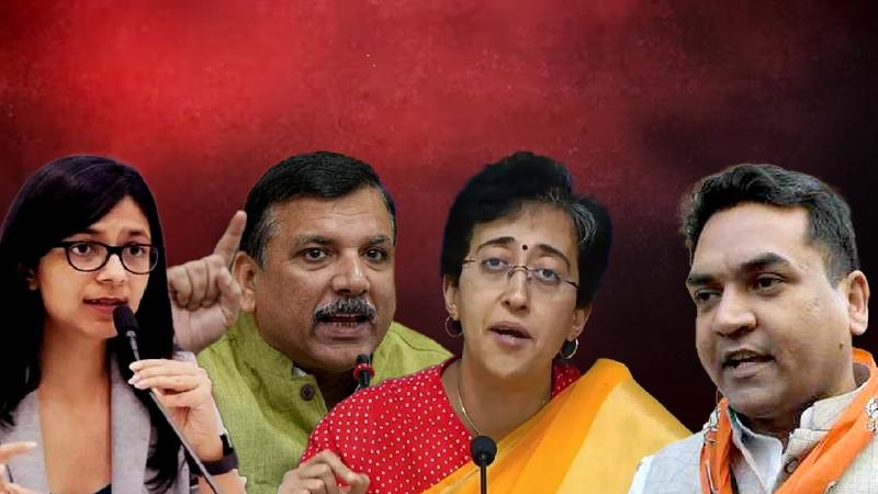 Swati Maliwal, Sanjay singh,  Atishi, Kapil Mishra