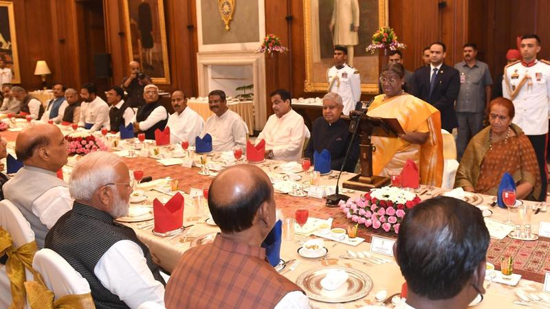 President Draupadi Murmu hosted a dinner at Rashtrapati Bhavan